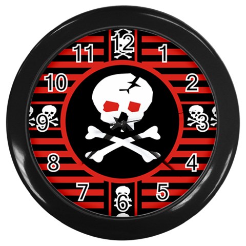 Skull Cross Wall Clock (Black) from ArtsNow.com Front