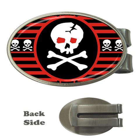Skull Cross Money Clip (Oval) from ArtsNow.com Front