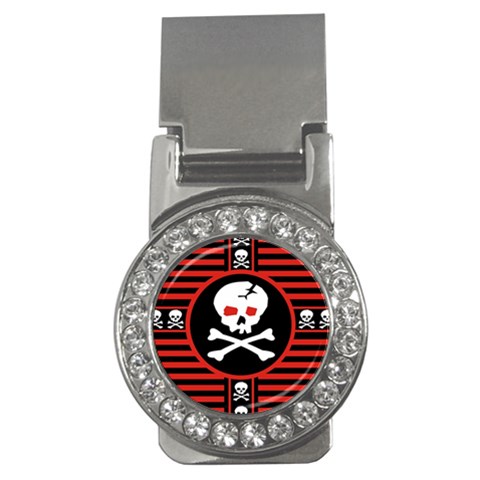 Skull Cross Money Clip (CZ) from ArtsNow.com Front