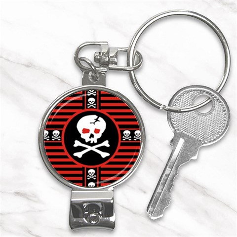 Skull Cross Nail Clippers Key Chain from ArtsNow.com Front