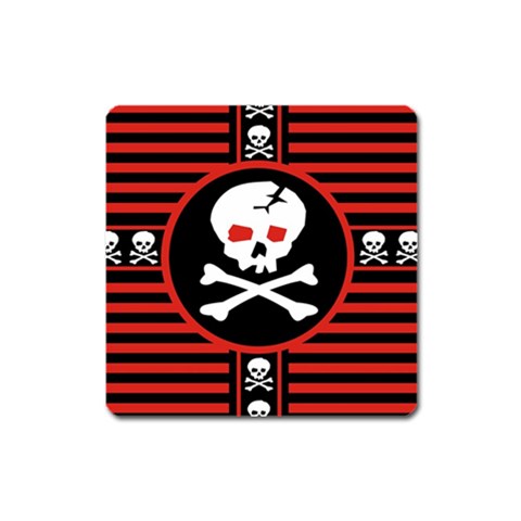 Skull Cross Magnet (Square) from ArtsNow.com Front