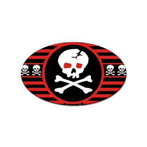 Skull Cross Sticker Oval (100 pack) from ArtsNow.com Front
