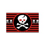 Skull Cross Sticker Rectangular (100 pack)