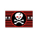 Skull Cross Sticker Rectangular (100 pack)