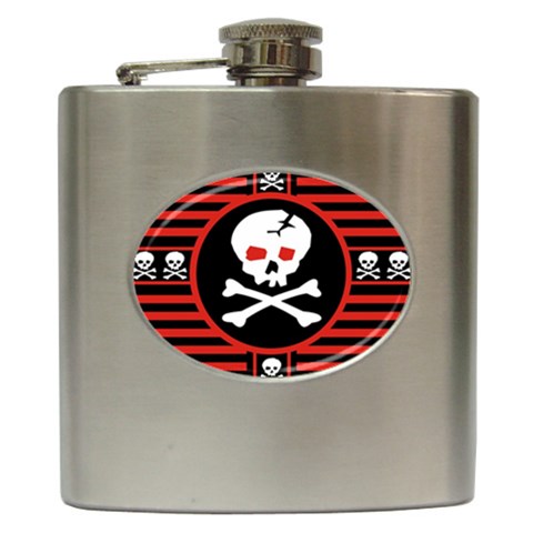 Skull Cross Hip Flask (6 oz) from ArtsNow.com Front