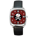 Skull Cross Square Metal Watch