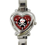 Skull Cross Heart Italian Charm Watch