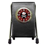 Skull Cross Pen Holder Desk Clock