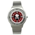 Skull Cross Stainless Steel Watch