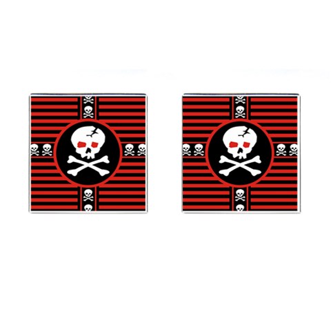 Skull Cross Cufflinks (Square) from ArtsNow.com Front(Pair)