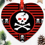 Skull Cross Heart Ornament (Two Sides)