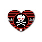 Skull Cross Rubber Coaster (Heart)