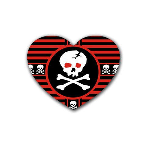 Skull Cross Heart Coaster (4 pack) from ArtsNow.com Front