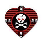 Skull Cross Dog Tag Heart (Two Sides)