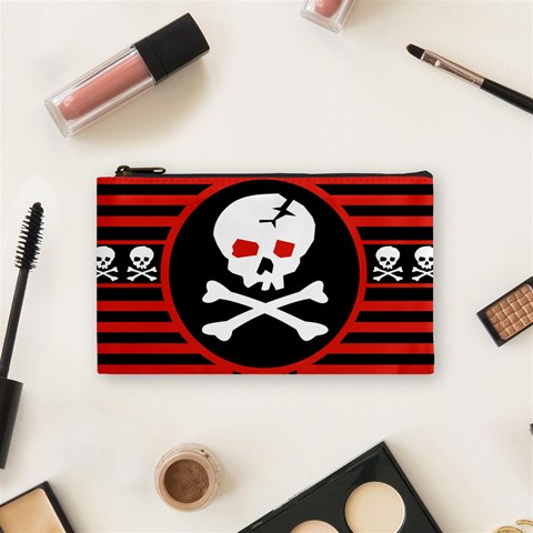 Skull Cross Cosmetic Bag (Small) from ArtsNow.com Front