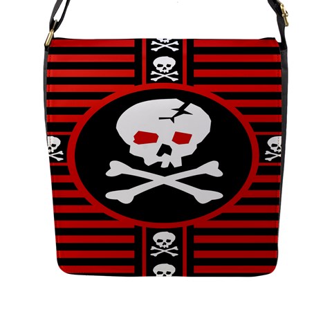 Skull Cross Flap Closure Messenger Bag (Large) from ArtsNow.com Front