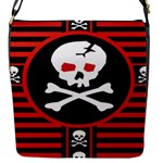 Skull Cross Flap closure messenger bag (Small)