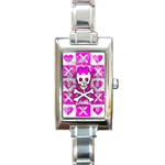 Skull Princess Rectangular Italian Charm Watch