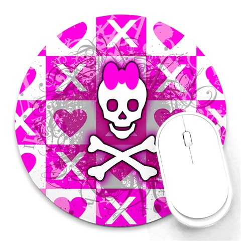 Skull Princess Round Mousepad from ArtsNow.com Front
