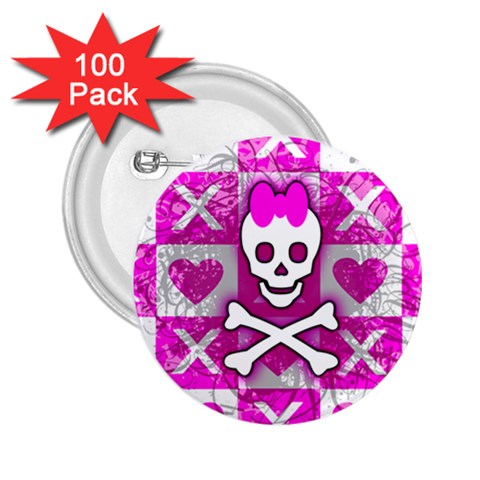 Skull Princess 2.25  Button (100 pack) from ArtsNow.com Front