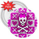Skull Princess 3  Button (10 pack)
