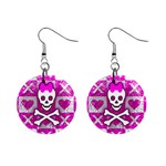 Skull Princess 1  Button Earrings