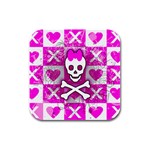 Skull Princess Rubber Square Coaster (4 pack)