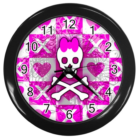 Skull Princess Wall Clock (Black) from ArtsNow.com Front