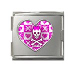 Skull Princess Mega Link Heart Italian Charm (18mm)