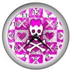 Skull Princess Wall Clock (Silver)