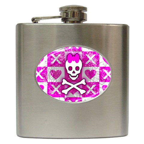 Skull Princess Hip Flask (6 oz) from ArtsNow.com Front