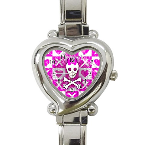 Skull Princess Heart Italian Charm Watch from ArtsNow.com Front