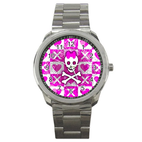 Skull Princess Sport Metal Watch from ArtsNow.com Front