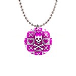 Skull Princess 1  Button Necklace