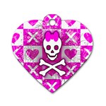 Skull Princess Dog Tag Heart (One Side)