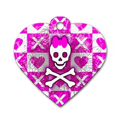 Skull Princess Dog Tag Heart (Two Sides) from ArtsNow.com Front