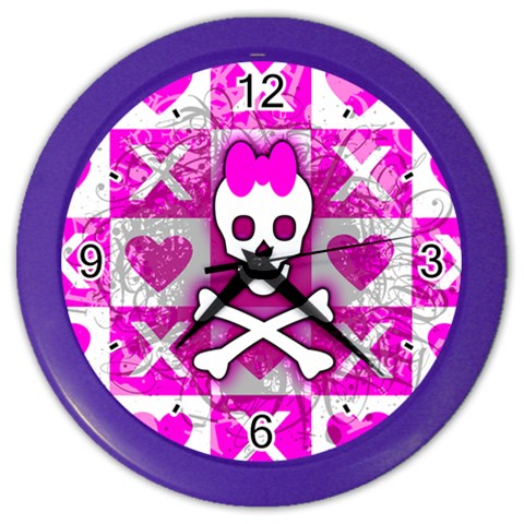 Skull Princess Color Wall Clock from ArtsNow.com Front