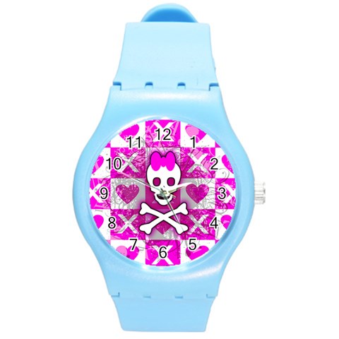 Skull Princess Round Plastic Sport Watch Medium from ArtsNow.com Front