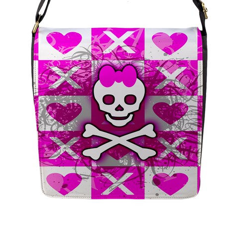 Skull Princess Flap Closure Messenger Bag (Large) from ArtsNow.com Front