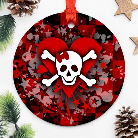 Skull Romance  Ornament (Round) from ArtsNow.com Front