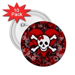 Skull Romance  2.25  Button (10 pack)