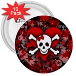 Skull Romance  3  Button (10 pack)