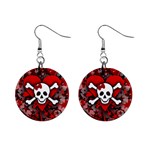 Skull Romance  1  Button Earrings