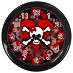 Skull Romance  Wall Clock (Black)