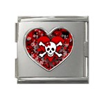 Skull Romance  Mega Link Heart Italian Charm (18mm)