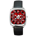 Skull Romance  Square Metal Watch