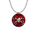 Skull Romance  1  Button Necklace