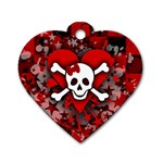 Skull Romance  Dog Tag Heart (One Side)