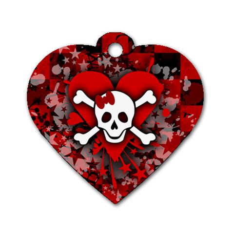 Skull Romance  Dog Tag Heart (Two Sides) from ArtsNow.com Front