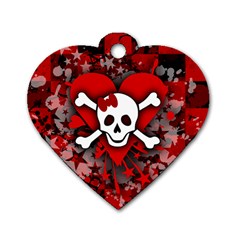 Skull Romance  Dog Tag Heart (Two Sides) from ArtsNow.com Back